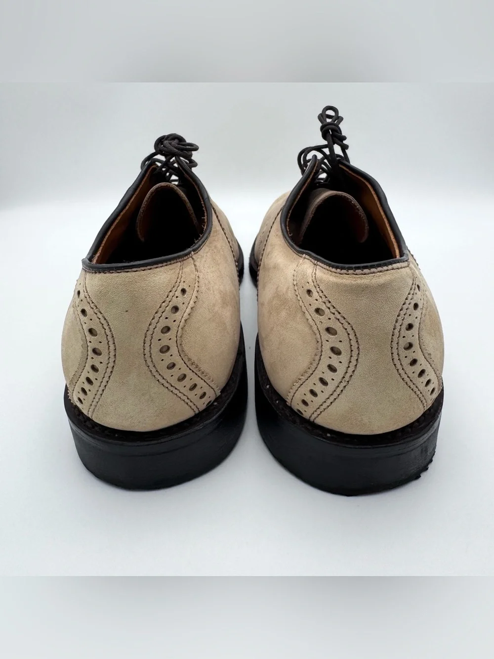 Allen Edmonds Greenwood Tan Suede Saddle Oxford Shoes Men's Size 10.5 A